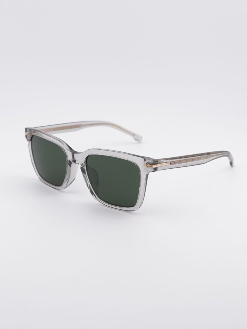 Hugo BOSS 1540/F/SK 0KB7 QT Sunglasses Grey Square Frame, Green Lenses